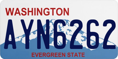 WA license plate AYN6262