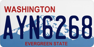 WA license plate AYN6268