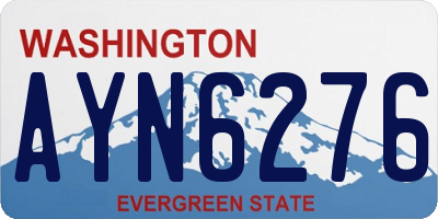 WA license plate AYN6276