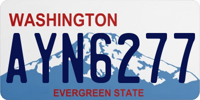 WA license plate AYN6277