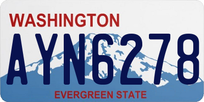 WA license plate AYN6278