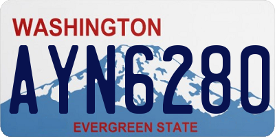 WA license plate AYN6280