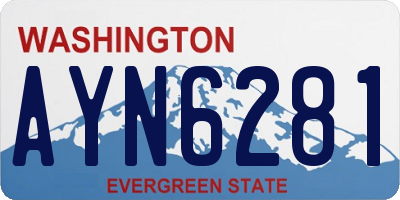 WA license plate AYN6281
