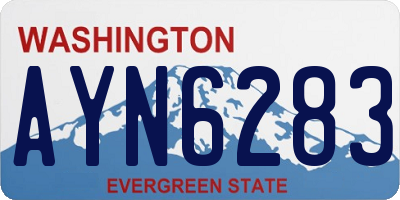 WA license plate AYN6283