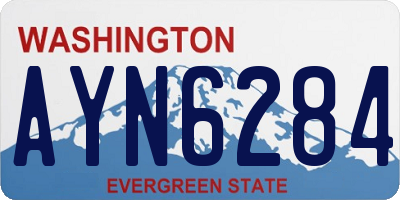 WA license plate AYN6284