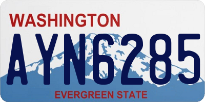 WA license plate AYN6285