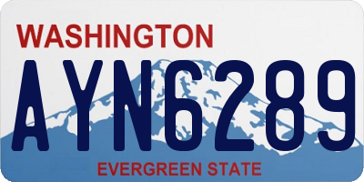 WA license plate AYN6289