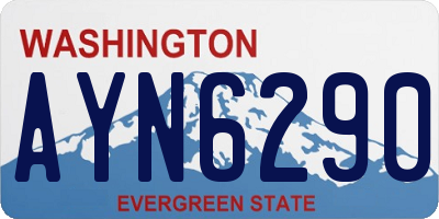 WA license plate AYN6290