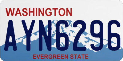 WA license plate AYN6296