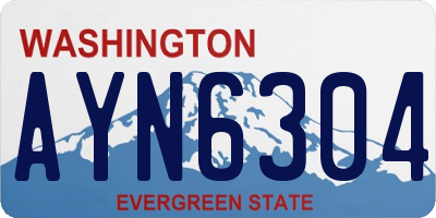 WA license plate AYN6304