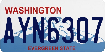 WA license plate AYN6307