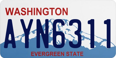 WA license plate AYN6311