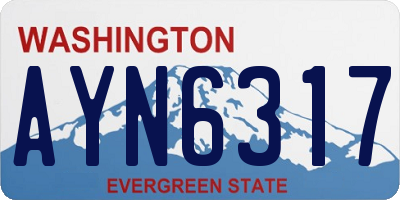 WA license plate AYN6317