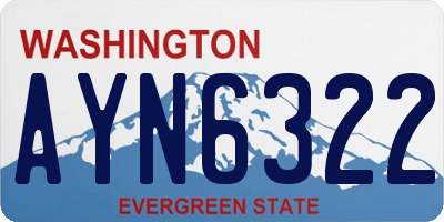 WA license plate AYN6322