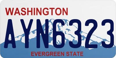 WA license plate AYN6323