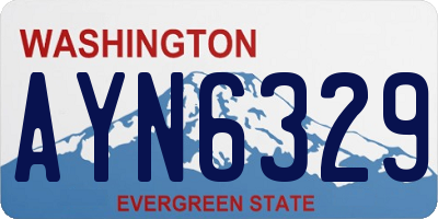 WA license plate AYN6329