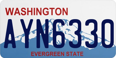 WA license plate AYN6330