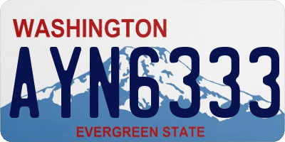 WA license plate AYN6333