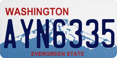 WA license plate AYN6335