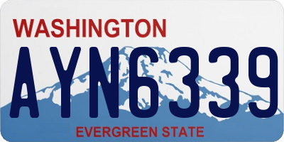 WA license plate AYN6339