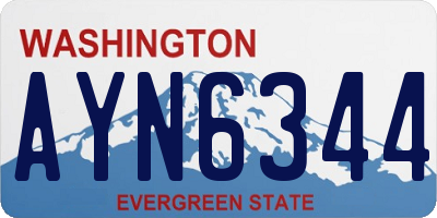 WA license plate AYN6344