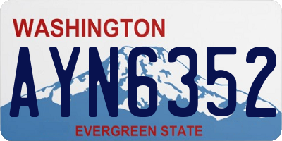 WA license plate AYN6352