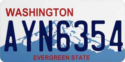WA license plate AYN6354