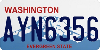 WA license plate AYN6356