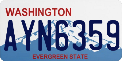 WA license plate AYN6359