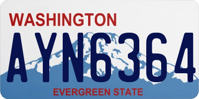 WA license plate AYN6364