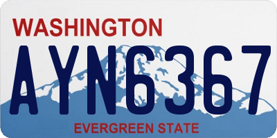 WA license plate AYN6367