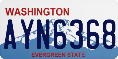 WA license plate AYN6368
