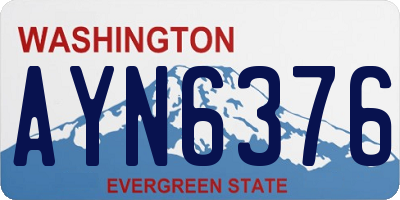 WA license plate AYN6376