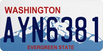 WA license plate AYN6381