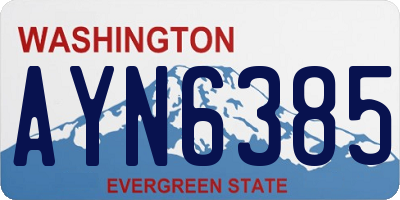 WA license plate AYN6385