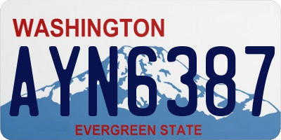 WA license plate AYN6387