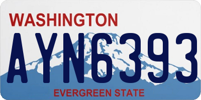 WA license plate AYN6393