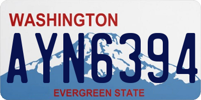 WA license plate AYN6394