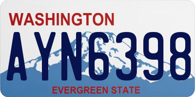 WA license plate AYN6398