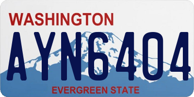 WA license plate AYN6404