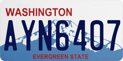 WA license plate AYN6407