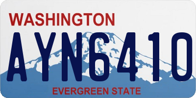 WA license plate AYN6410