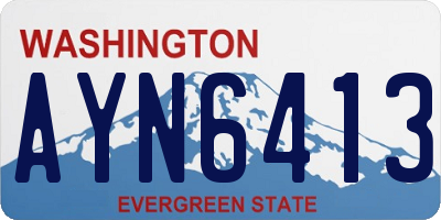 WA license plate AYN6413