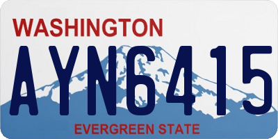 WA license plate AYN6415