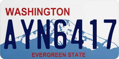 WA license plate AYN6417