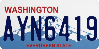 WA license plate AYN6419