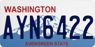 WA license plate AYN6422