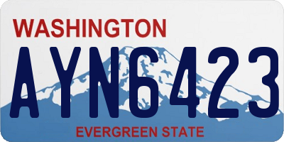 WA license plate AYN6423
