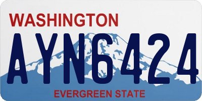 WA license plate AYN6424