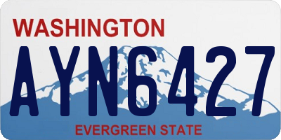 WA license plate AYN6427